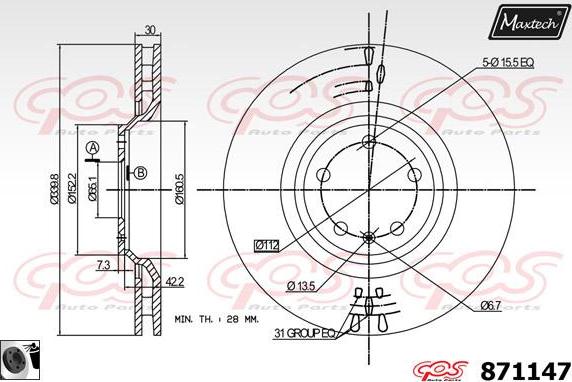 Maxtech 5271004 - Поворотный кулак, подвеска колеса autospares.lv