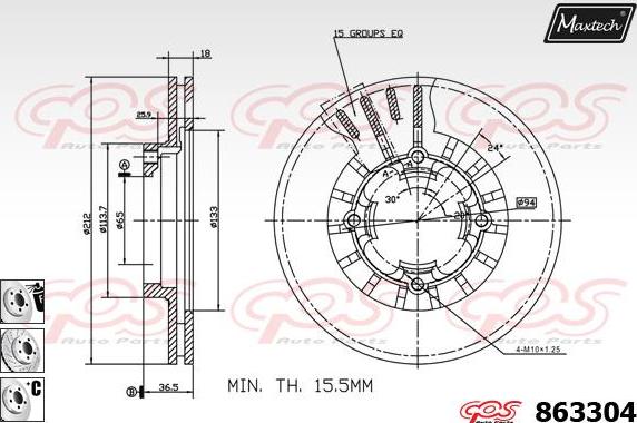 Maxtech 71810174 - Направляющий болт, корпус скобы тормоза autospares.lv