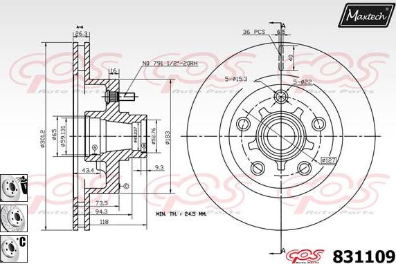 Maxtech 70200858 - Ремкомплект, тормозной суппорт autospares.lv