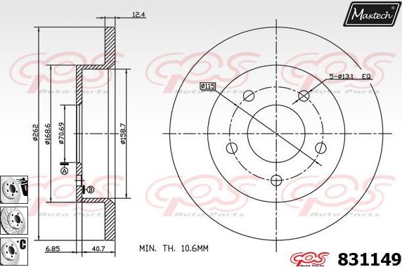 Maxtech 6256003 - Тормозной суппорт autospares.lv