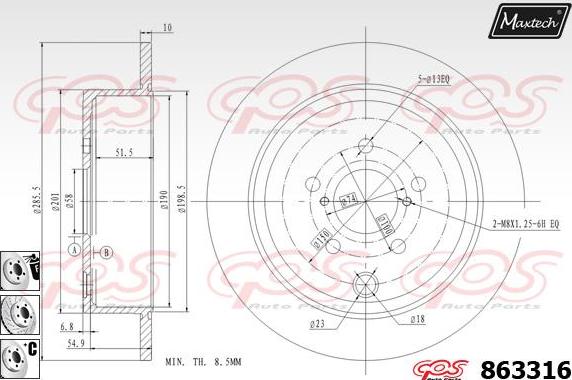 Maxtech 6258001 - Тормозной суппорт autospares.lv