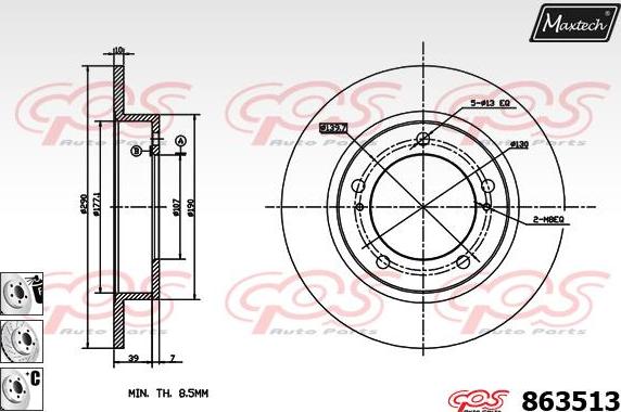 Maxtech 72948038 - Поршень, корпус скобы тормоза autospares.lv