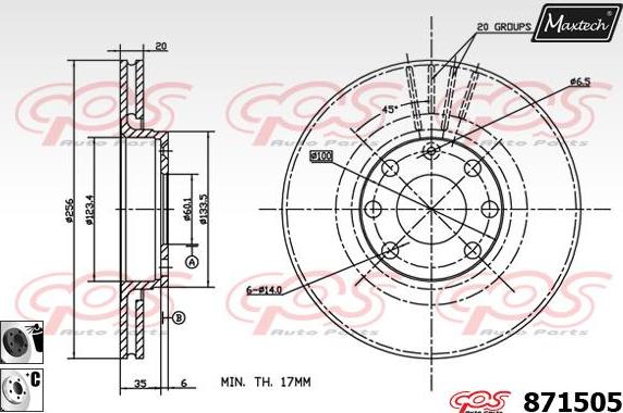 Maxtech 6262003 - Тормозной суппорт autospares.lv