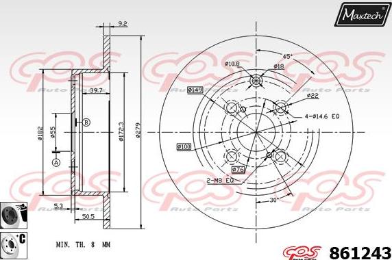 Maxtech 6262010 - Тормозной суппорт autospares.lv