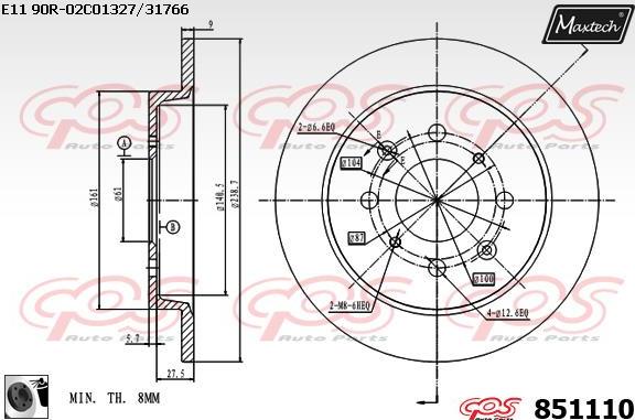 Maxtech 6273000 - Тормозной суппорт autospares.lv