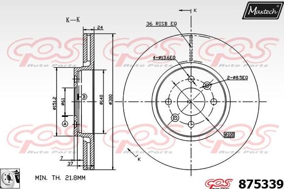 Maxtech 6272502 - Тормозной суппорт autospares.lv