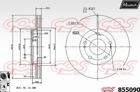 Maxtech 855090.6060 - Тормозной диск autospares.lv