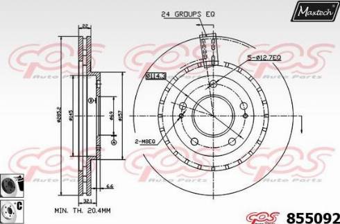 Maxtech 855092.6060 - Тормозной диск autospares.lv