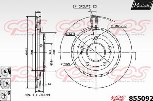 Maxtech 855092.6880 - Тормозной диск autospares.lv