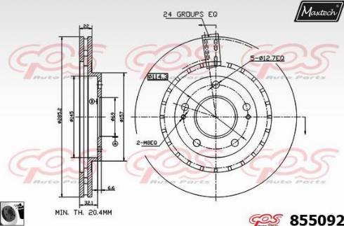 Maxtech 855092.0060 - Тормозной диск autospares.lv