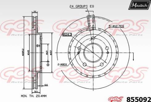 Maxtech 855092.0000 - Тормозной диск autospares.lv