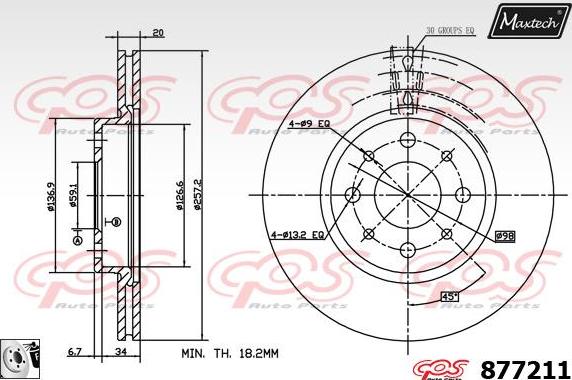 Maxtech 855092 - Тормозной диск autospares.lv