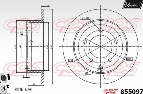 Maxtech 855097.6060 - Тормозной диск autospares.lv