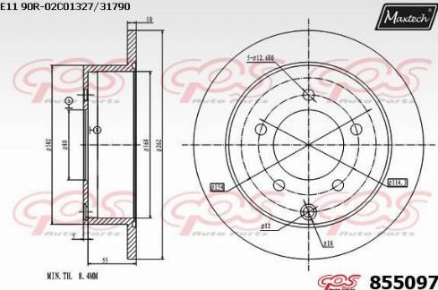 Maxtech 855097.0000 - Тормозной диск autospares.lv