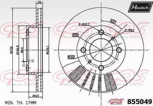 Maxtech 855049.0000 - Тормозной диск autospares.lv