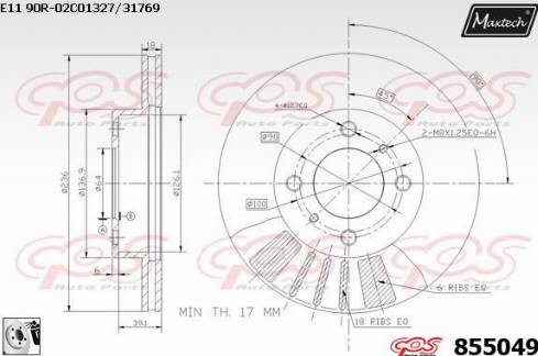 Maxtech 855049.0080 - Тормозной диск autospares.lv