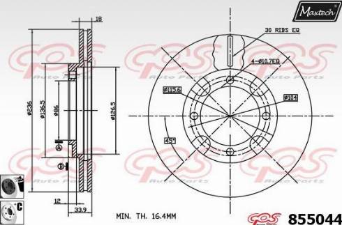 Maxtech 855044.6060 - Тормозной диск autospares.lv