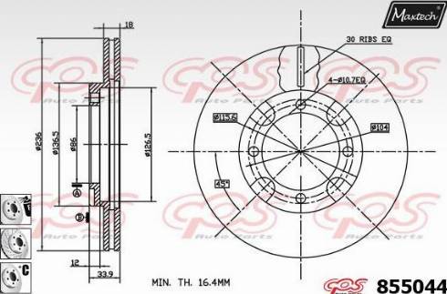 Maxtech 855044.6880 - Тормозной диск autospares.lv