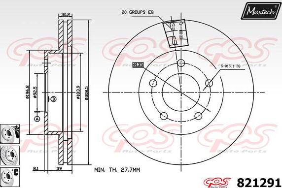 Maxtech 855044 - Тормозной диск autospares.lv