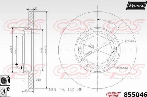 Maxtech 855046.6060 - Тормозной диск autospares.lv