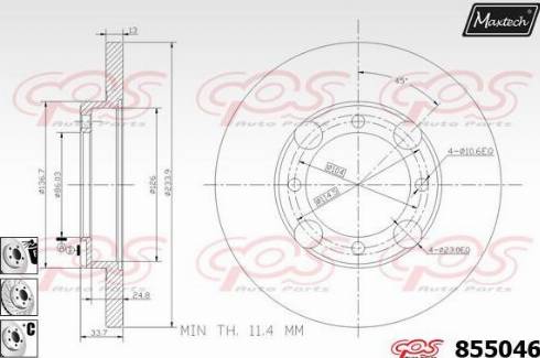 Maxtech 855046.6880 - Тормозной диск autospares.lv