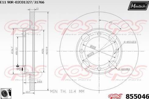 Maxtech 855046.0060 - Тормозной диск autospares.lv