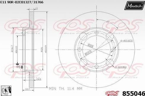 Maxtech 855046.0080 - Тормозной диск autospares.lv