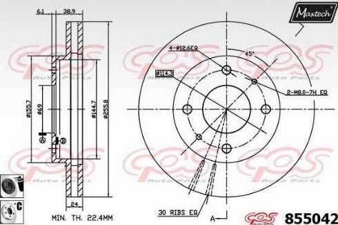 Maxtech 855042.6060 - Тормозной диск autospares.lv