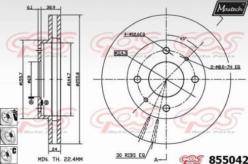 Maxtech 855042.6880 - Тормозной диск autospares.lv