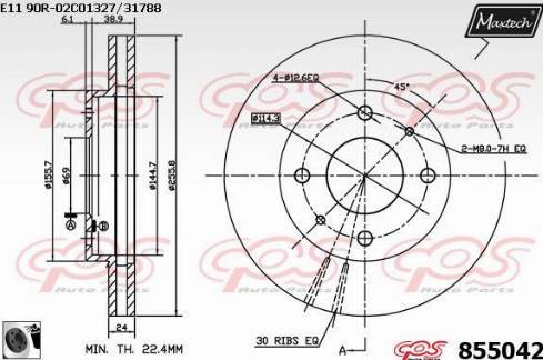 Maxtech 855042.0060 - Тормозной диск autospares.lv