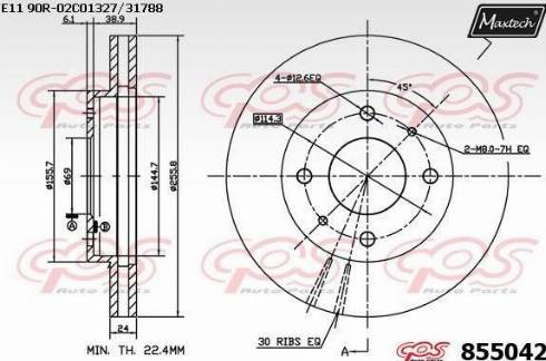 Maxtech 855042.0000 - Тормозной диск autospares.lv