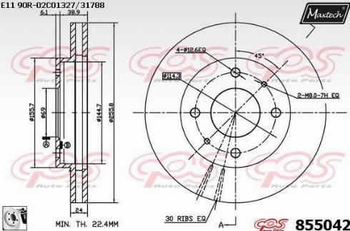 Maxtech 855042.0080 - Тормозной диск autospares.lv