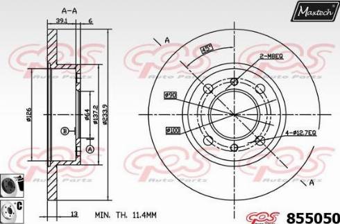 Maxtech 855050.6060 - Тормозной диск autospares.lv