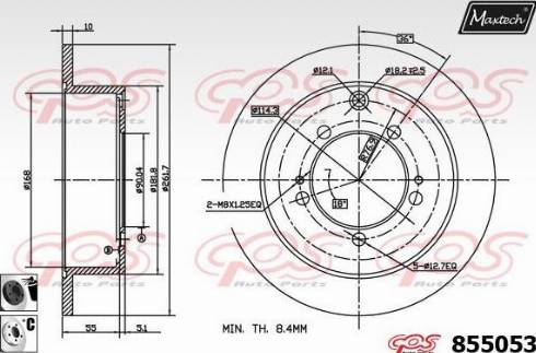 Maxtech 855053.6060 - Тормозной диск autospares.lv