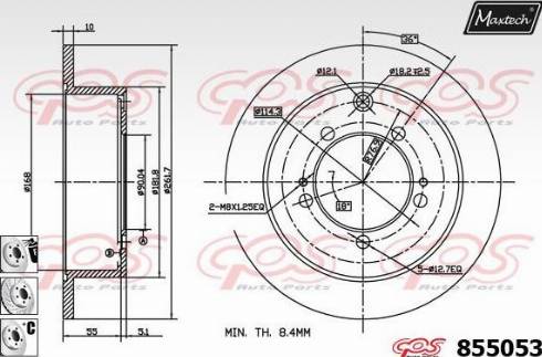 Maxtech 855053.6880 - Тормозной диск autospares.lv