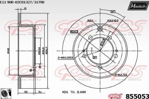 Maxtech 855053.0060 - Тормозной диск autospares.lv