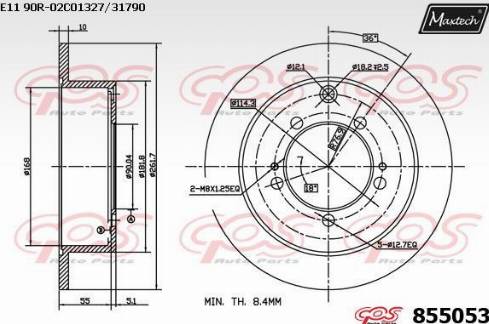 Maxtech 855053.0000 - Тормозной диск autospares.lv