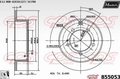 Maxtech 855053.0080 - Тормозной диск autospares.lv