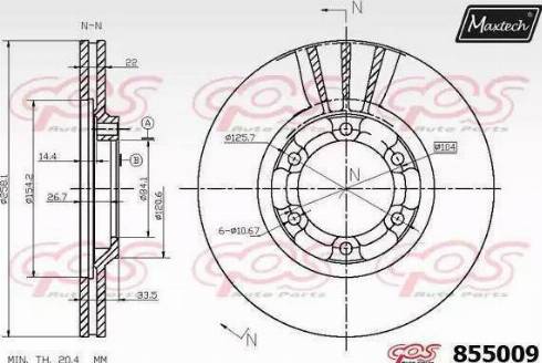 Maxtech 855009.6060 - Тормозной диск autospares.lv