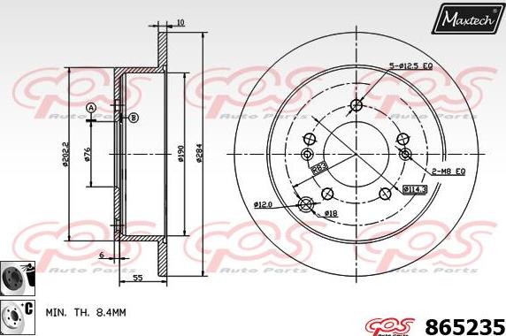 Maxtech 855006 - Тормозной диск autospares.lv