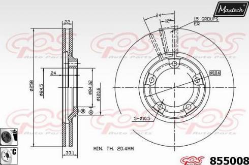 Maxtech 855008.6060 - Тормозной диск autospares.lv