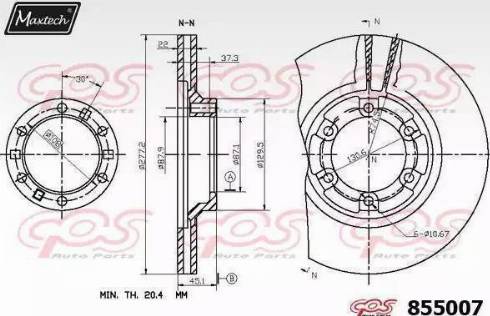 Maxtech 855007.0000 - Тормозной диск autospares.lv