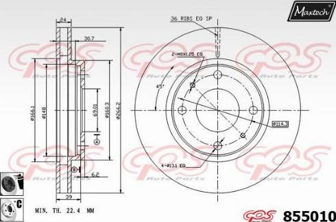 Maxtech 855010.6060 - Тормозной диск autospares.lv