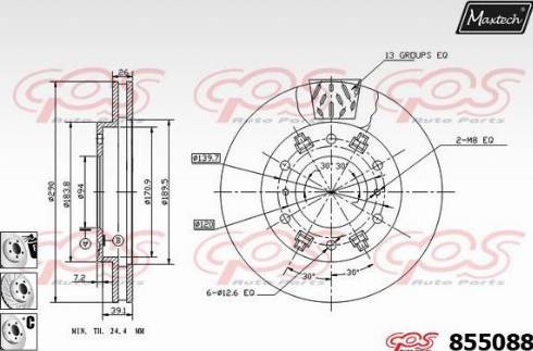 Maxtech 855088.6980 - Тормозной диск autospares.lv