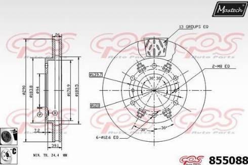 Maxtech 855088.6060 - Тормозной диск autospares.lv