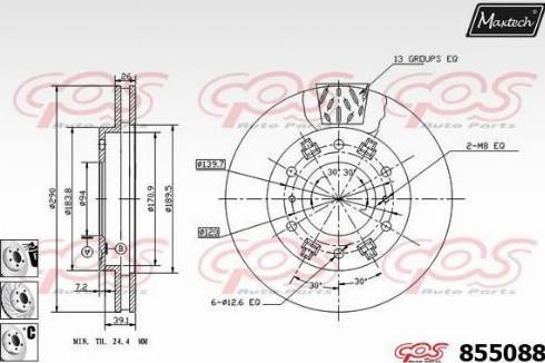 Maxtech 855088.6880 - Тормозной диск autospares.lv