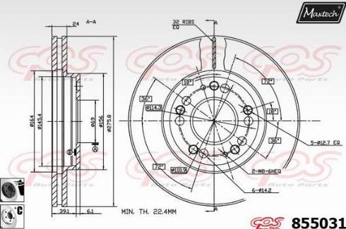 Maxtech 855031.6060 - Тормозной диск autospares.lv