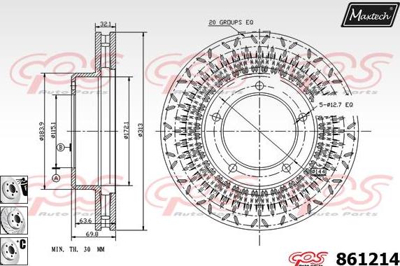 Maxtech 855031 - Тормозной диск autospares.lv