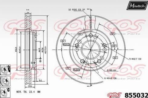 Maxtech 855032.6880 - Тормозной диск autospares.lv