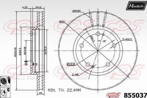 Maxtech 855037.6060 - Тормозной диск autospares.lv